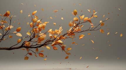 Autumn leaves on a branch