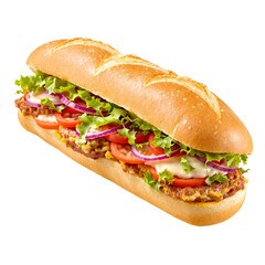 Delicious Long Sandwich Filled with Fresh Ingredients and Toppings