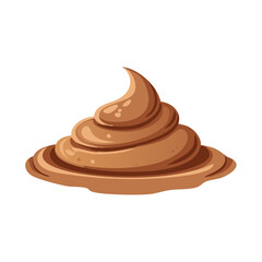 Cartoon Excrement Illustration of a pile of poop on the ground - vector art style and rendering