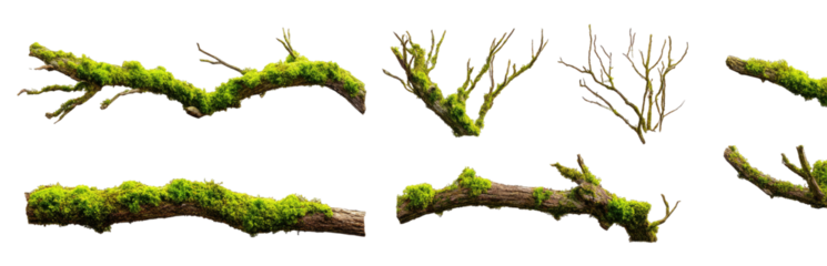 Moss-covered tree branches