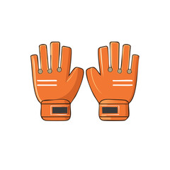 Obraz premium Pair of orange goalie gloves for soccer goalkeeping sports protective gear