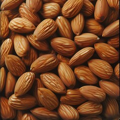 Obraz premium Almond nuts on a dark background.