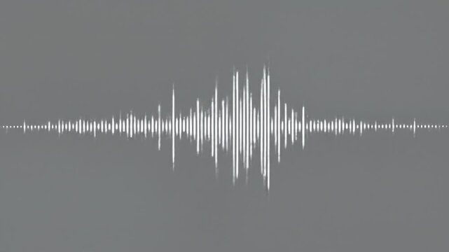 Sound wave icon, podcast player interface, music symbol. Simple monochrome sound wave on a transparent background. 4k video