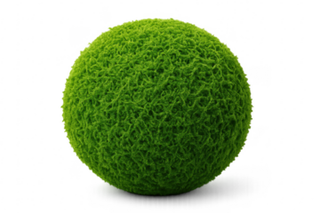 Green grass sphere rotating on transparent background