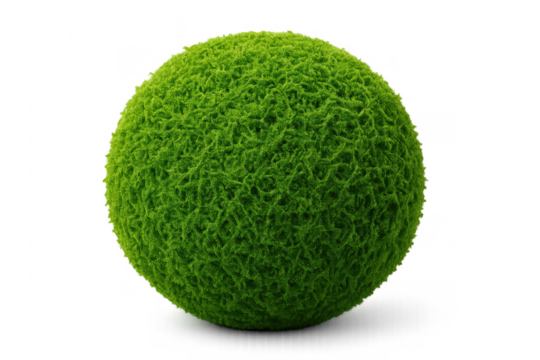 Green grass sphere rotating on transparent background