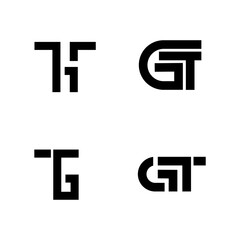 Obraz premium Geometric TG Letter Logo Design Set