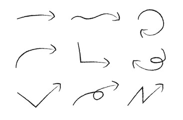Hand Drawn Arrow Set Vector Black