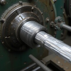 Side view of wire feeding into drawing machine