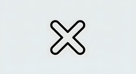 Obraz premium Minimalist Black Cross Symbol on Light Gray Background for User Interface Design
