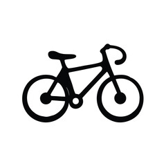 Fototapeta premium Simple black and white illustration of a racing bicycle on white background