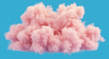 Fototapeta premium A large pink cloud floats against a vibrant blue sky