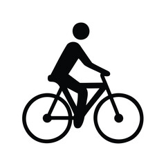 Obraz premium Silhouette of a Person Riding a Bicycle on a White Background