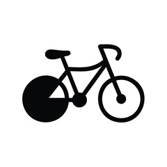 Fototapeta premium Simple black bicycle icon on a white background with thick lines