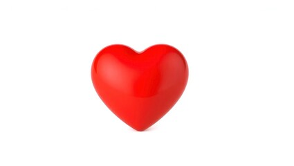 Obraz premium red heart on white background