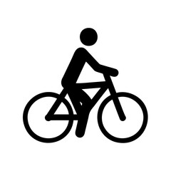 Obraz premium Stylized vector of a person riding a bicycle in black silhouette