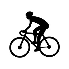Obraz premium Silhouette illustration of a cyclist on a road bike speeding along