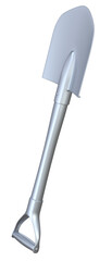 Silver shovel with shiny surface 3d render 3d render
