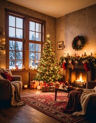 Cozy Christmas living room