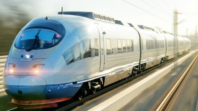 Fast Train Running on Railway Tracks