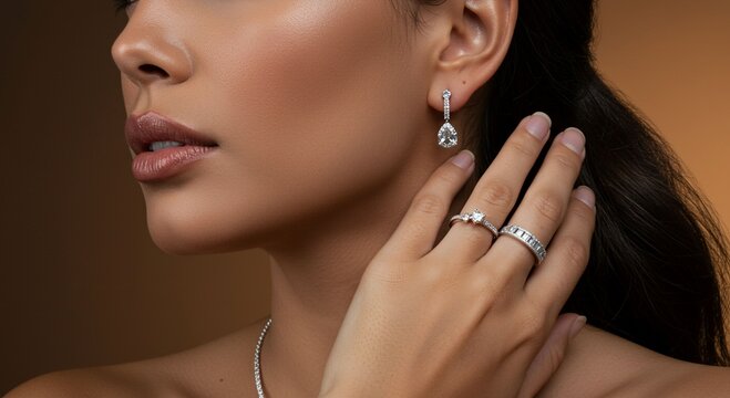 Woman wearing elegant jewelry