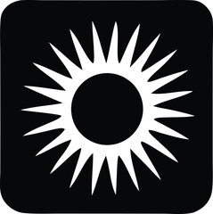 Stylized sun icon symbol radiant energy celestial body brightness daylight power solar energy