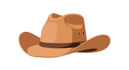 Illustration of a classic tan cowboy hat with a simple design against a white background for versatility