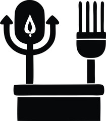 Creative studio setup with microphone candle and paintbrush symbolizing inspiration art and audio production