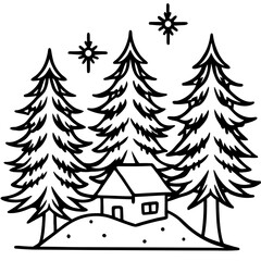 Obraz premium Pine Snow Texture Vector