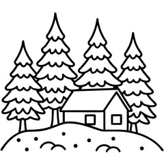 Obraz premium Pine Snow Texture Vector
