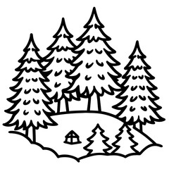 Obraz premium Cozy Winter Pine Vector