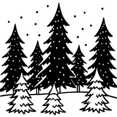 Obraz premium Cozy Winter Pine Vector