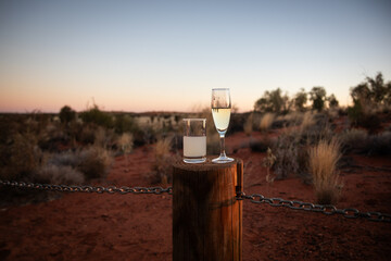 champagne glass sunset desert holiday relax travel