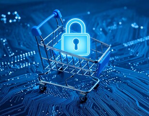 Shopping cart with lock over circuit board