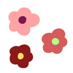 pink flowers flat style