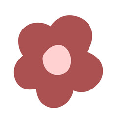 pink flower flat style