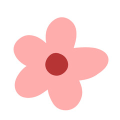 pink flower flat style