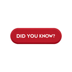 Did You Know? Information Button: A striking button design with the engaging text Did You Know? encapsulates curiosity and knowledge. The red, rounded rectangle design immediately captures attention.