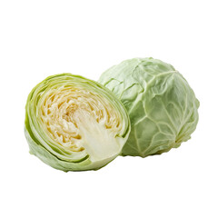 Fototapeta premium Fresh cabbage still life against a dark backdrop showcases textural contrast