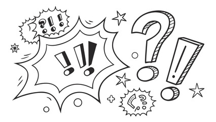 Comic style exclamation point and question mark symbols vector illustration of cartoon punctuation for communication and expression