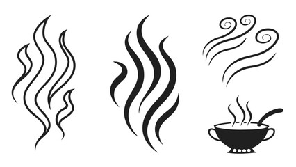 Illustration of steam, aroma, and cooking, showcasing the essence of fragrance, heat, and the comforting allure of hot food and vapor