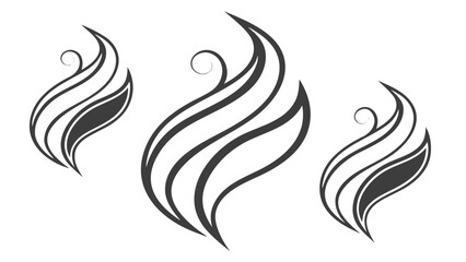 Obraz premium Stylized flame design elements, showcasing abstract fire shapes with elegant curves for logos, icons, and decorative graphics