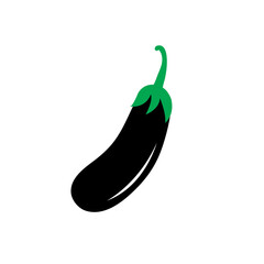 aubergine icon Isolated flat vector,  Brinjal Clipart Colorful on white background..eps