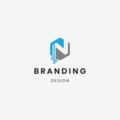 Letter N logo design vector