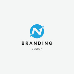Letter N logo design vector