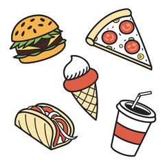vector set of pizza