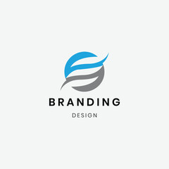 Initial letter E and EE logo business