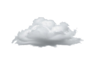 A single fluffy cumulus cloud isolated on transparent background