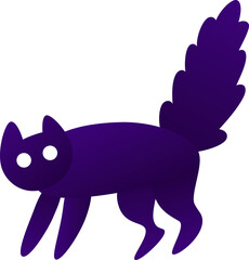 angry purple cat design element