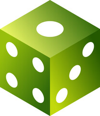 green dice cartoon element