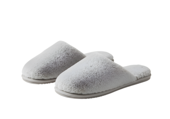 Cozy Fuzzy Slippers: Warm & Soft House Shoes for Women & Men Isolated on Transparent Background